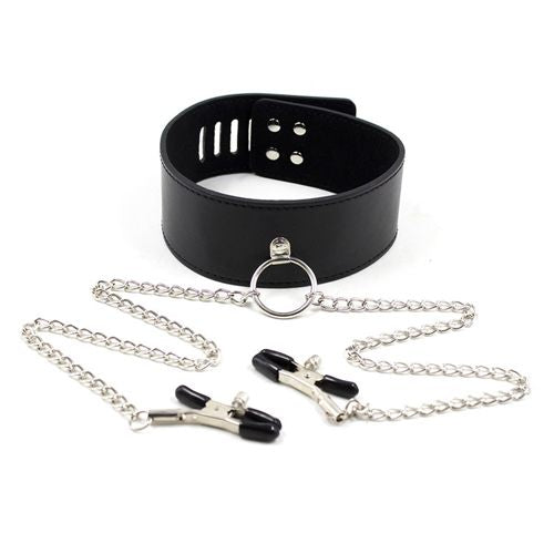 Piacere e Dolore | Kit Vibryz: Collare Bondage con Morsetti Leash