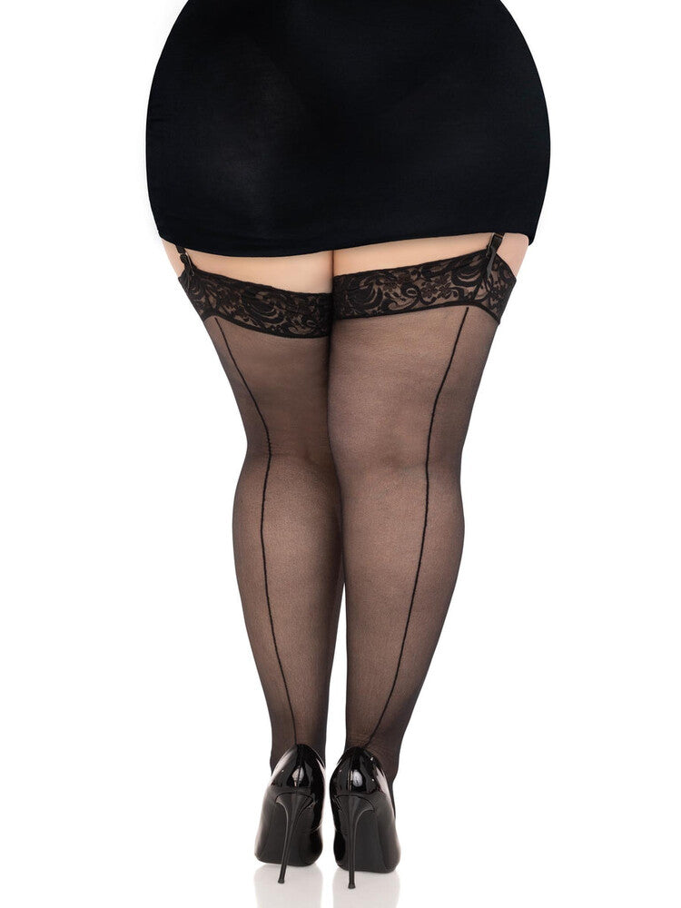 Calze Sexy Backseam Plus Size Nero