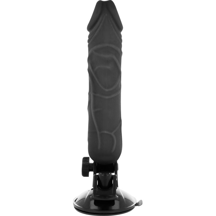 Vibratore nero con telecomando realistico 2 in 1 Guaina fallica Basecock