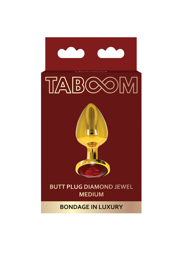 Butt Plug Diamond Jewel M Red