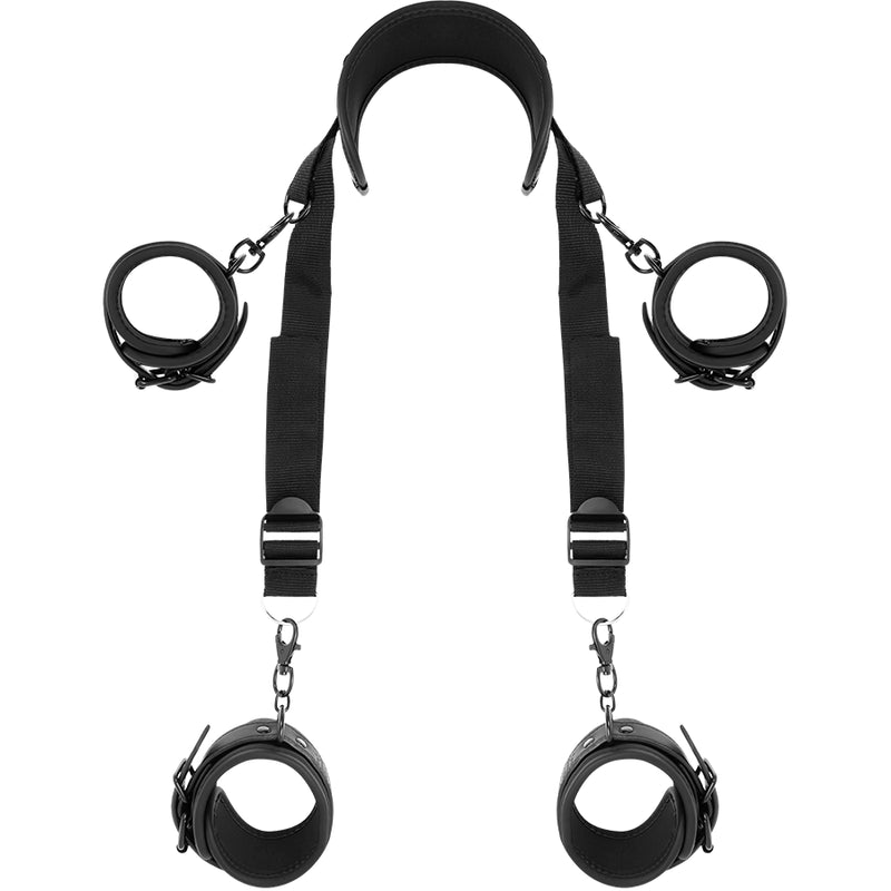 Collare manette cavigliere set FETISH SUBMISSIVE POSICION MASTER 4 HANDCUFFS