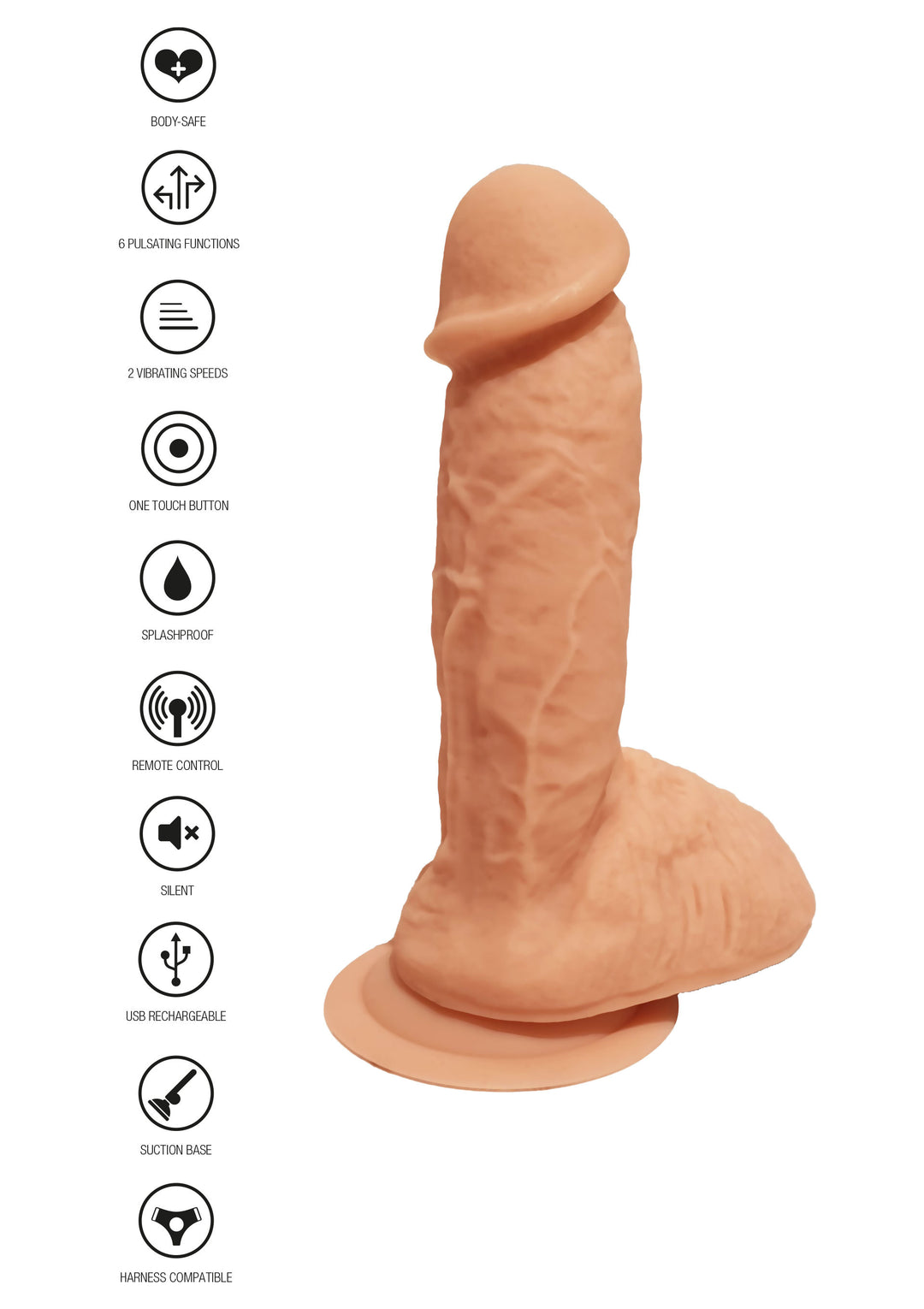 Vibratore Up&Down Rotating Get Real Naked Chiaro comando a distanza- 17cm