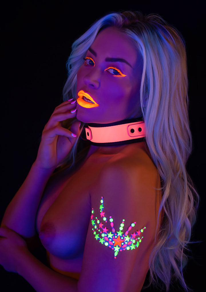 Collare con guinzaglio Glow in the dark Collar and Chain Leash