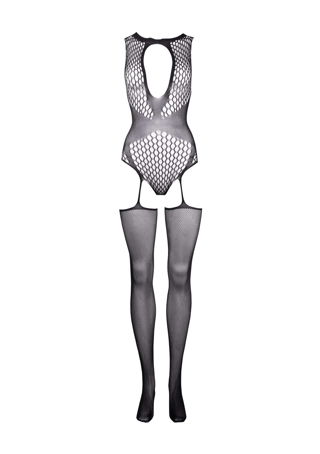 Contrast Suspender Bodystocking