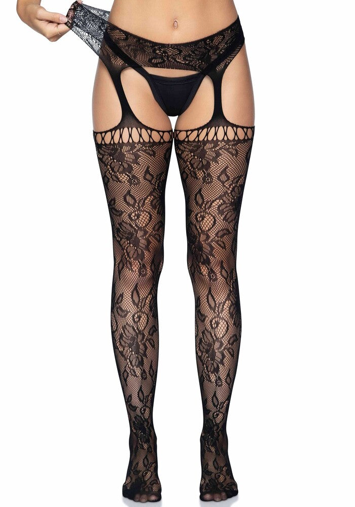 Sexy Lace Garter Belt Stockings Black by Leg Avenue | Stockings and Tights, photo 5