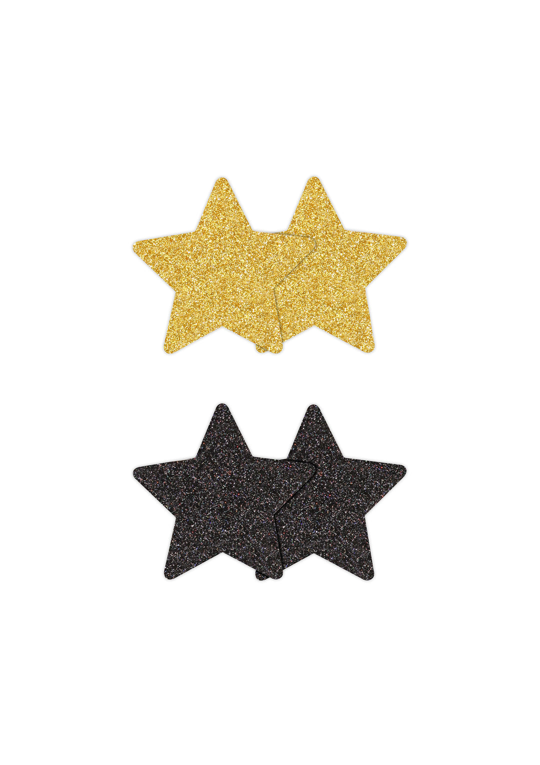 Copricapezzoli Stella Glitter Nero e Oro - 2 Paia