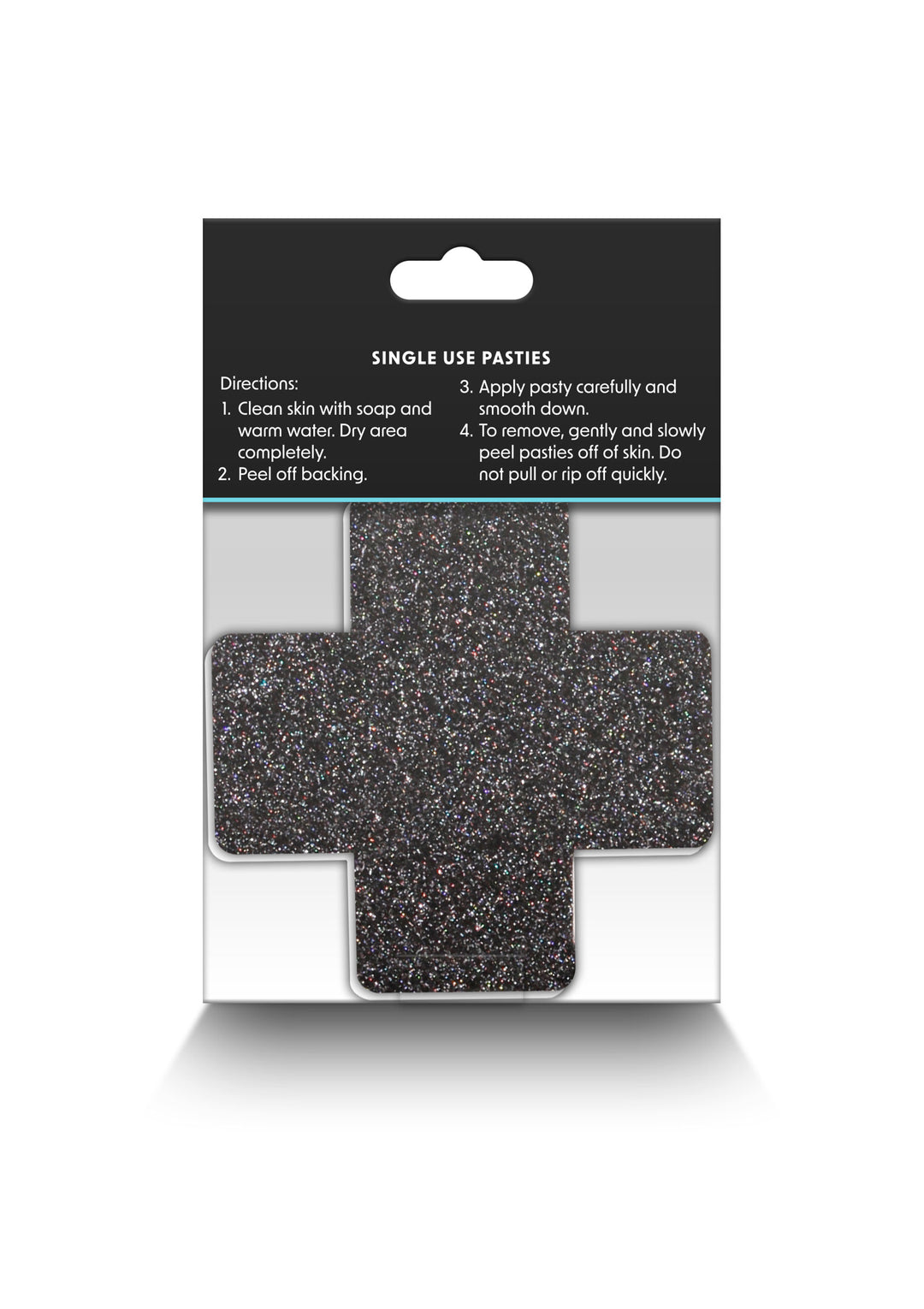 Copricapezzoli Croce Glitter Nero e Oro - 2 Paia