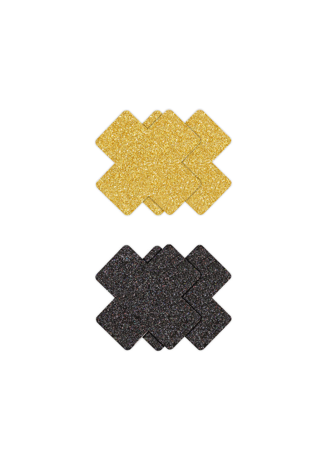 Copricapezzoli Croce Glitter Nero e Oro - 2 Paia