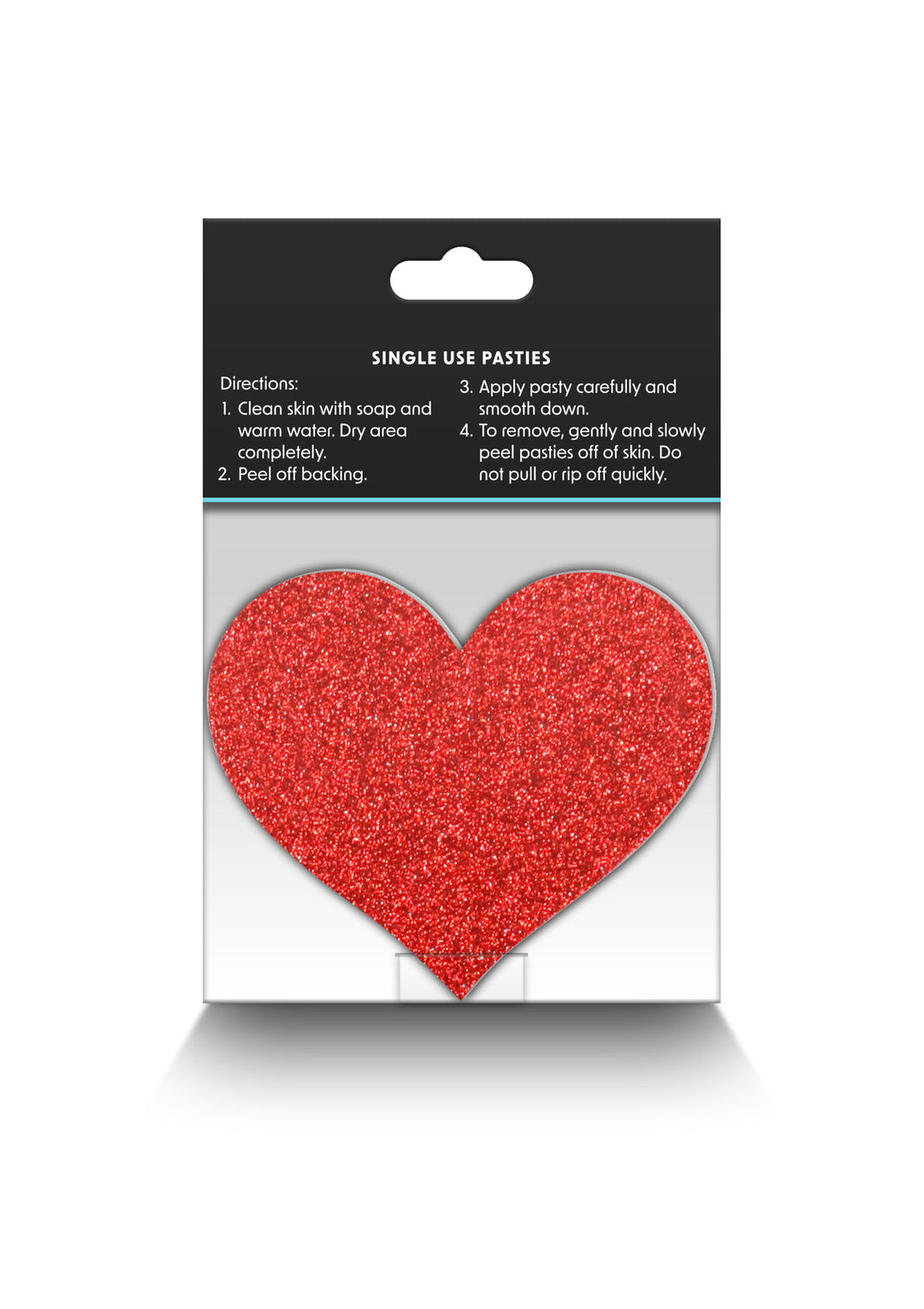 Copricapezzoli Cuore Glitter Rosso e Argento - 2 Paia