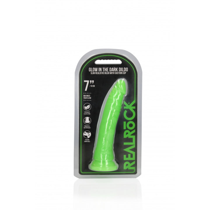 Slim Realistic Dildo 7 Neon Green - 20cm