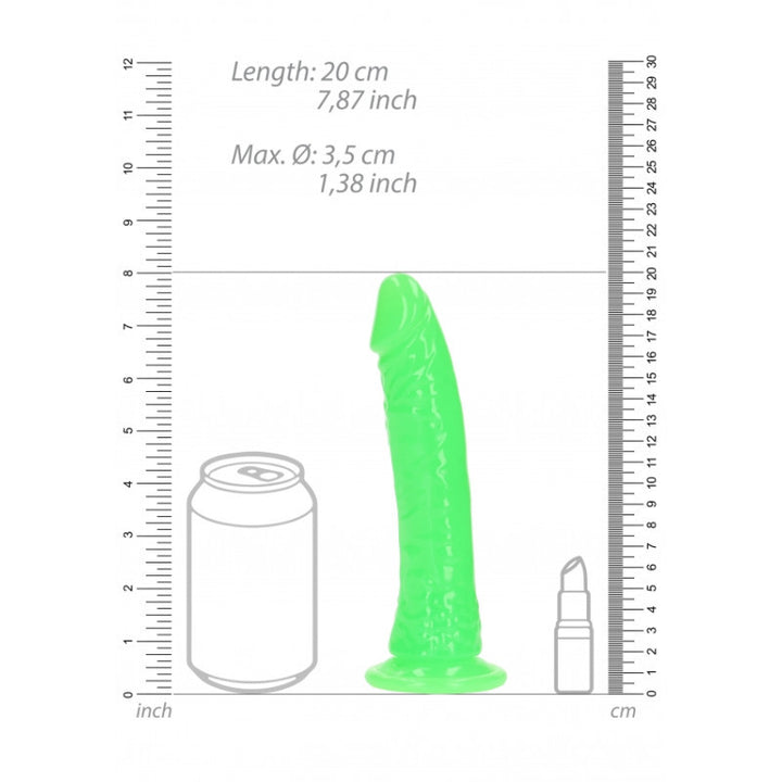 Slim Realistic Dildo 7 Neon Green - 20cm