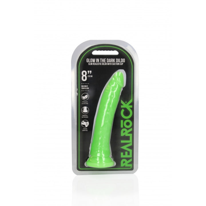 Slim Realistic Dildo 8 Neon Green - 22cm