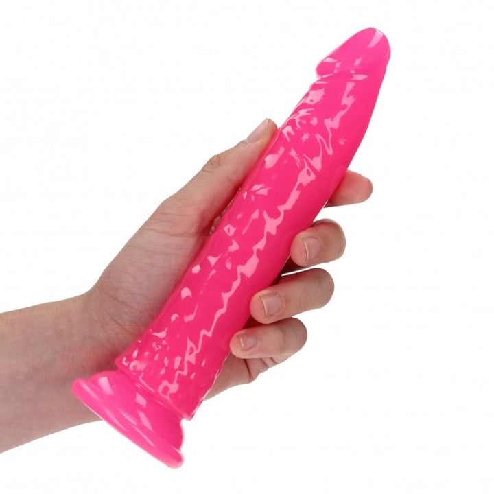 Slim Realistic Dildo 8 Neon Pink - 22cm