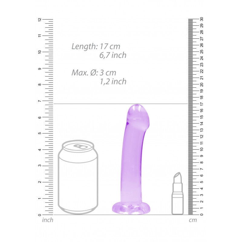 Crystal Clear Dildo Purple - 17cm