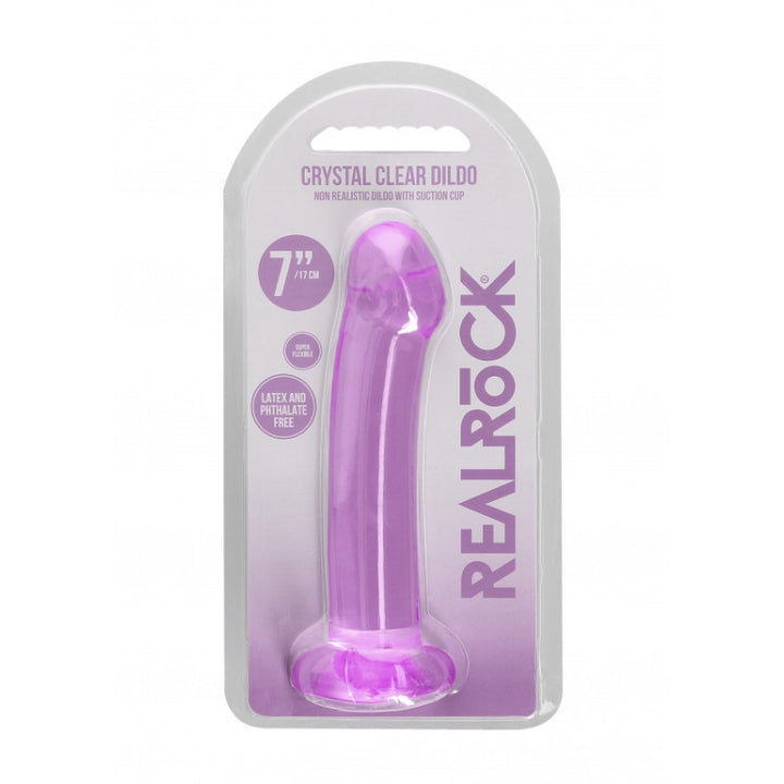 Crystal Clear Dildo Purple - 17cm