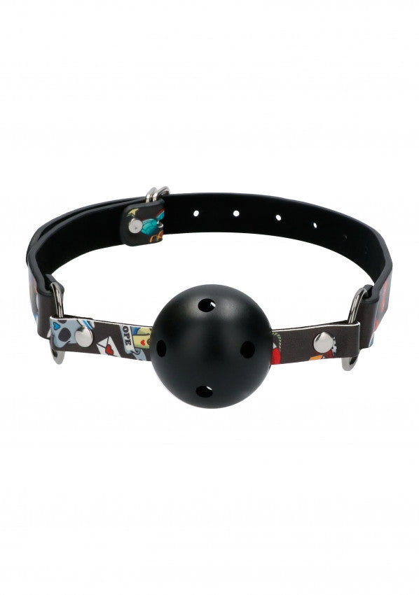 Morso Breatheable Ball Gag - Old School Tattoo Style - Black