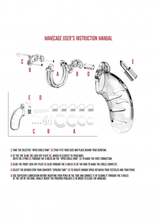 Gabbia di castità uomo - Model 05- Cock Cage - Transparent