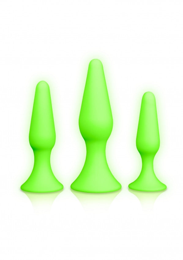 Silicone Butt Plug Set - Glow in the Dark