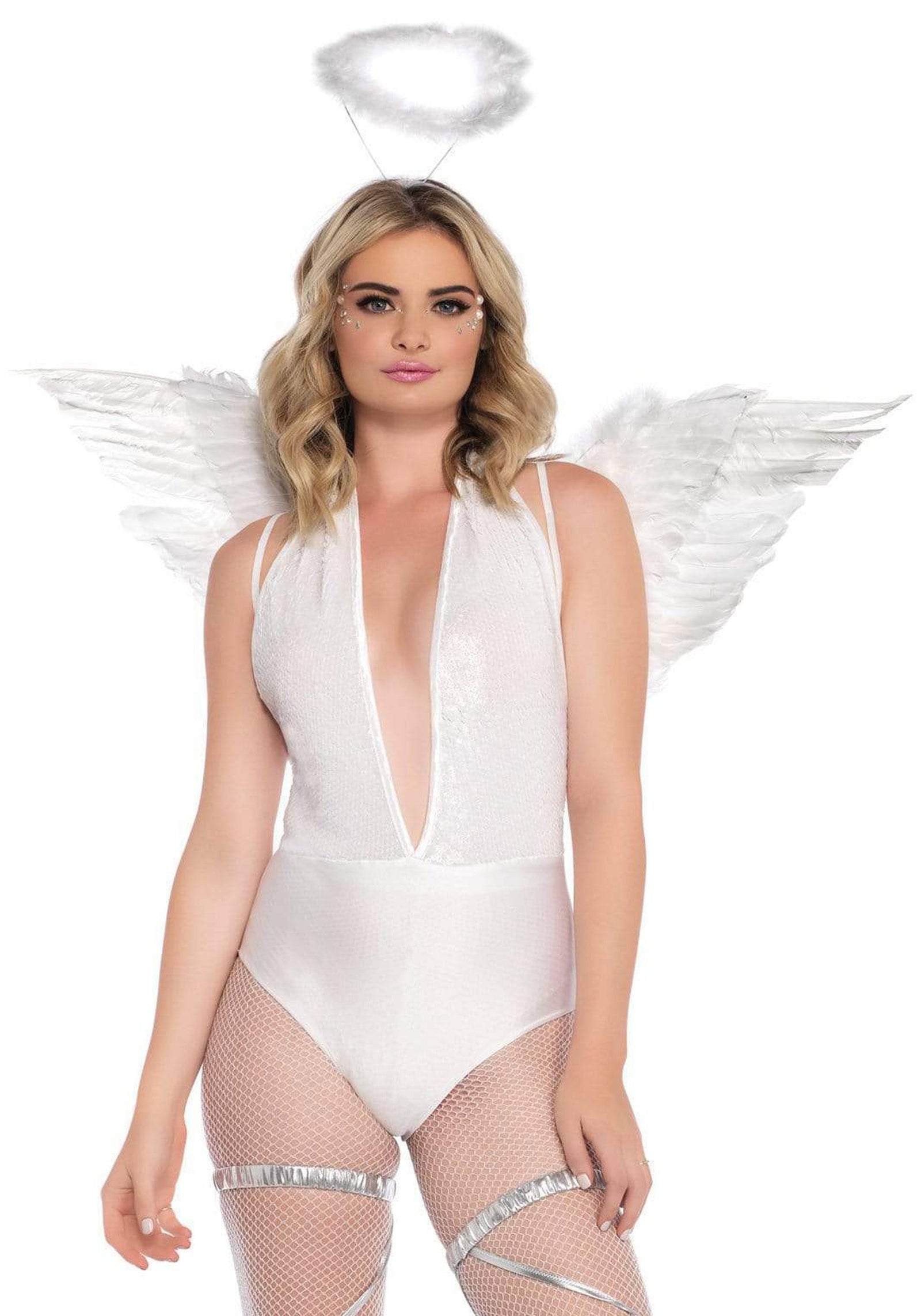 Accessori Angelo Sexy Wings and Halo Bianco