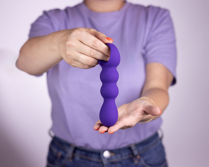 Vibrating anal plug Teardrop Shaped Anal Vibrator Clear Purple