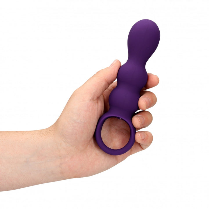 Vibrating anal plug Teardrop Shaped Anal Vibrator Clear Purple