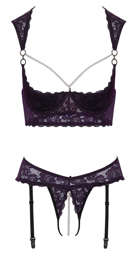 Cottelli - Shelf Bra Set Purple