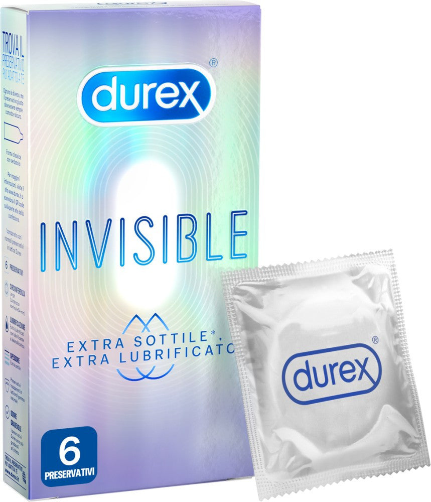 Preservativi durex INVISIBLE EXTRA LUBE 6 PEZZI