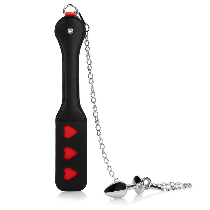 Hearts Paddle with Metal Anal Plug