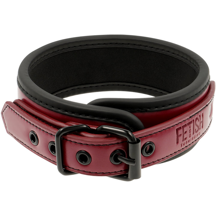 Collare con catena regolabile in pelle e fodera in neoprene fetish dark room