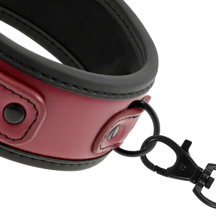 Collare con catena regolabile in pelle e fodera in neoprene fetish dark room