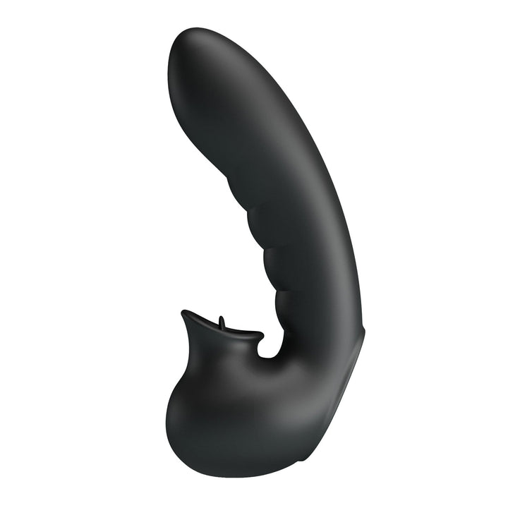 Vibratore doppia stimolazione clitoride vaginale in silicone ricaricabile pretty love