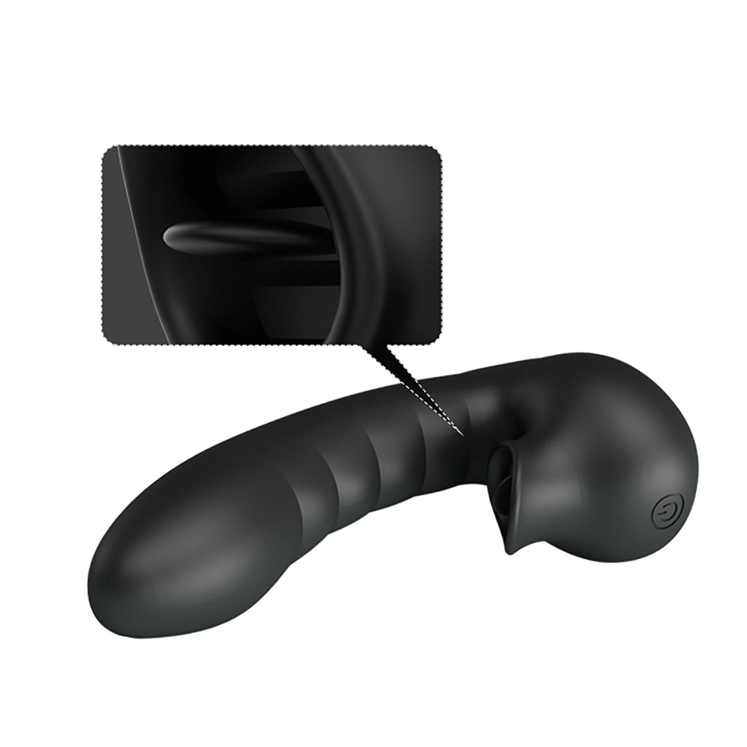 Vibratore doppia stimolazione clitoride vaginale in silicone ricaricabile pretty love