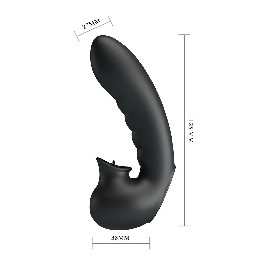 Vibratore doppia stimolazione clitoride vaginale in silicone ricaricabile pretty love