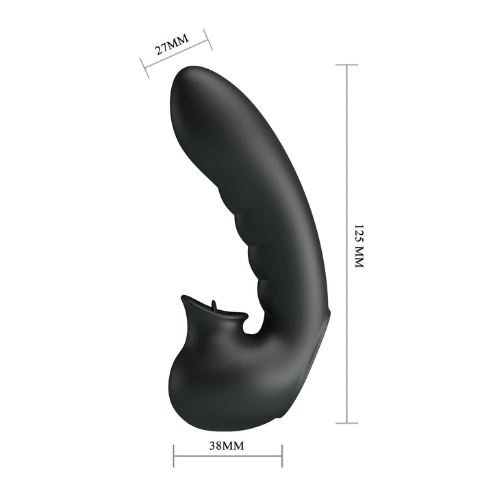 Vibratore doppia stimolazione clitoride vaginale in silicone ricaricabile pretty love