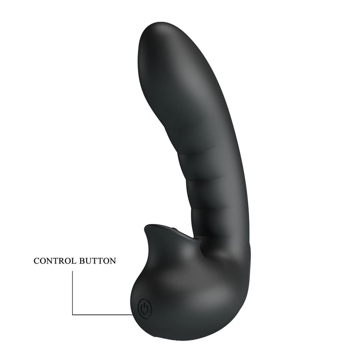 Vibratore doppia stimolazione clitoride vaginale in silicone ricaricabile pretty love