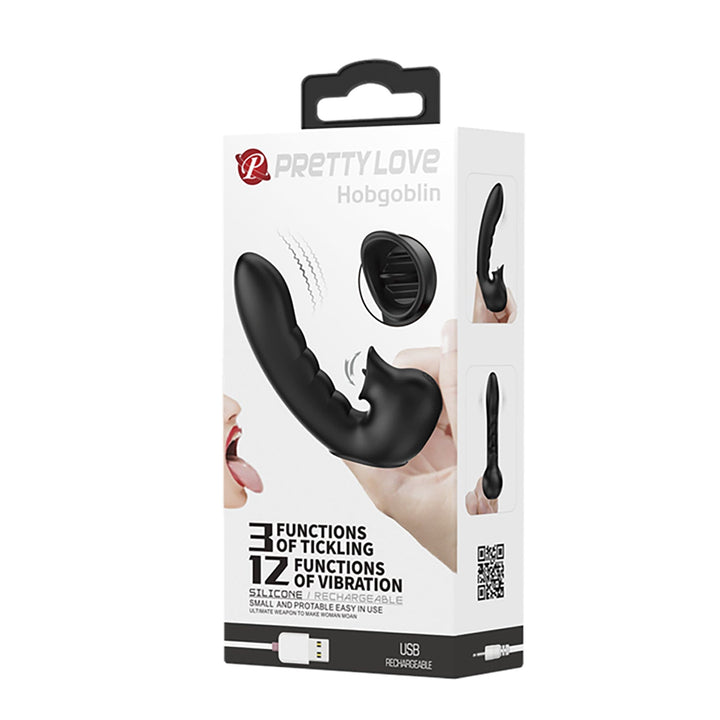 Vibratore doppia stimolazione clitoride vaginale in silicone ricaricabile pretty love