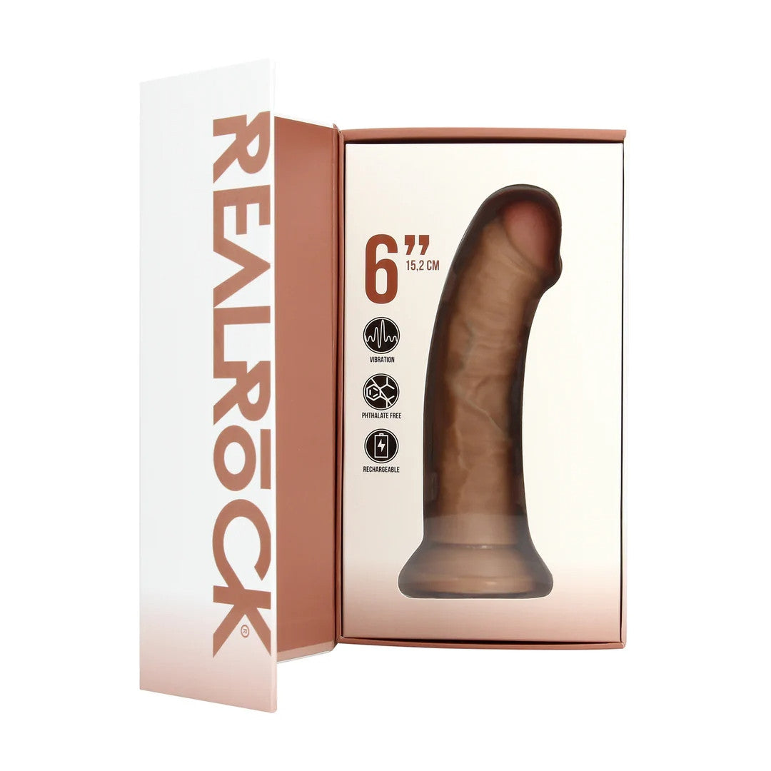 Fallo realistico con ventosa dildo vibrante real rock 6