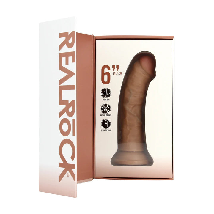 Fallo realistico con ventosa dildo vibrante real rock 6