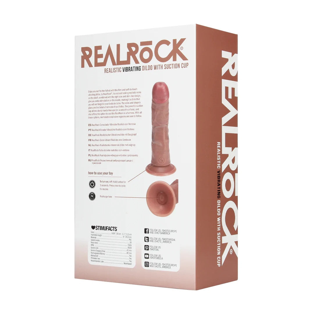 Fallo realistico con ventosa dildo vibrante real rock 6