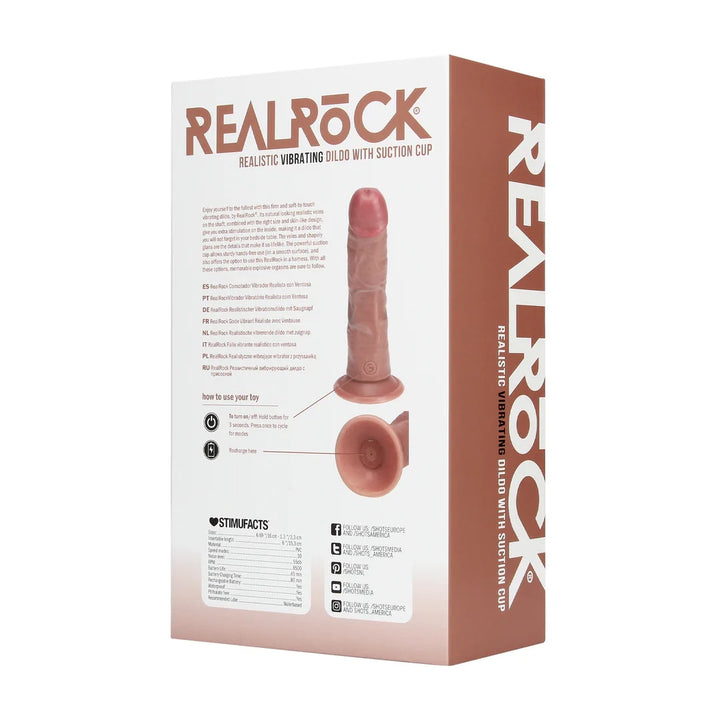 Fallo realistico con ventosa dildo vibrante real rock 6
