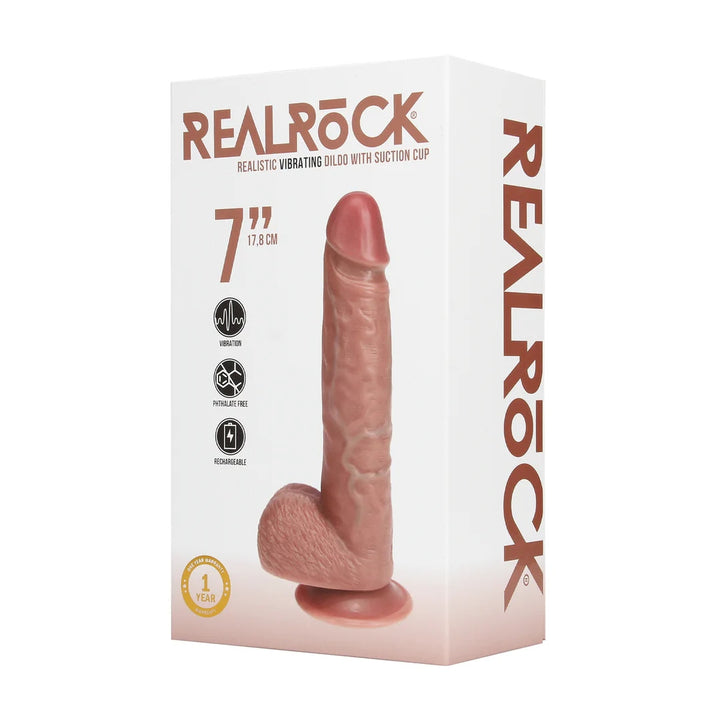 Fallo realistico con testicoli e ventosa dildo vibrante ricaricabile real rock