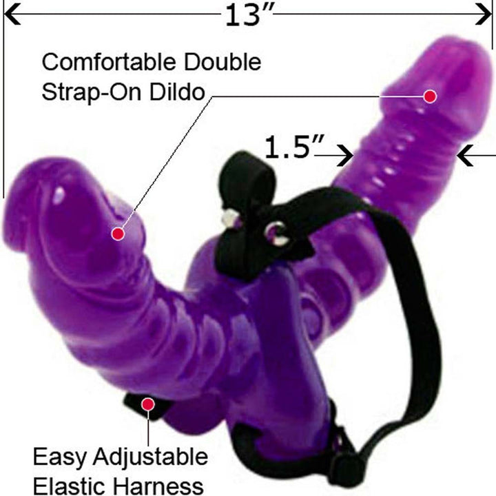 Double Delight Strap-On - Purple