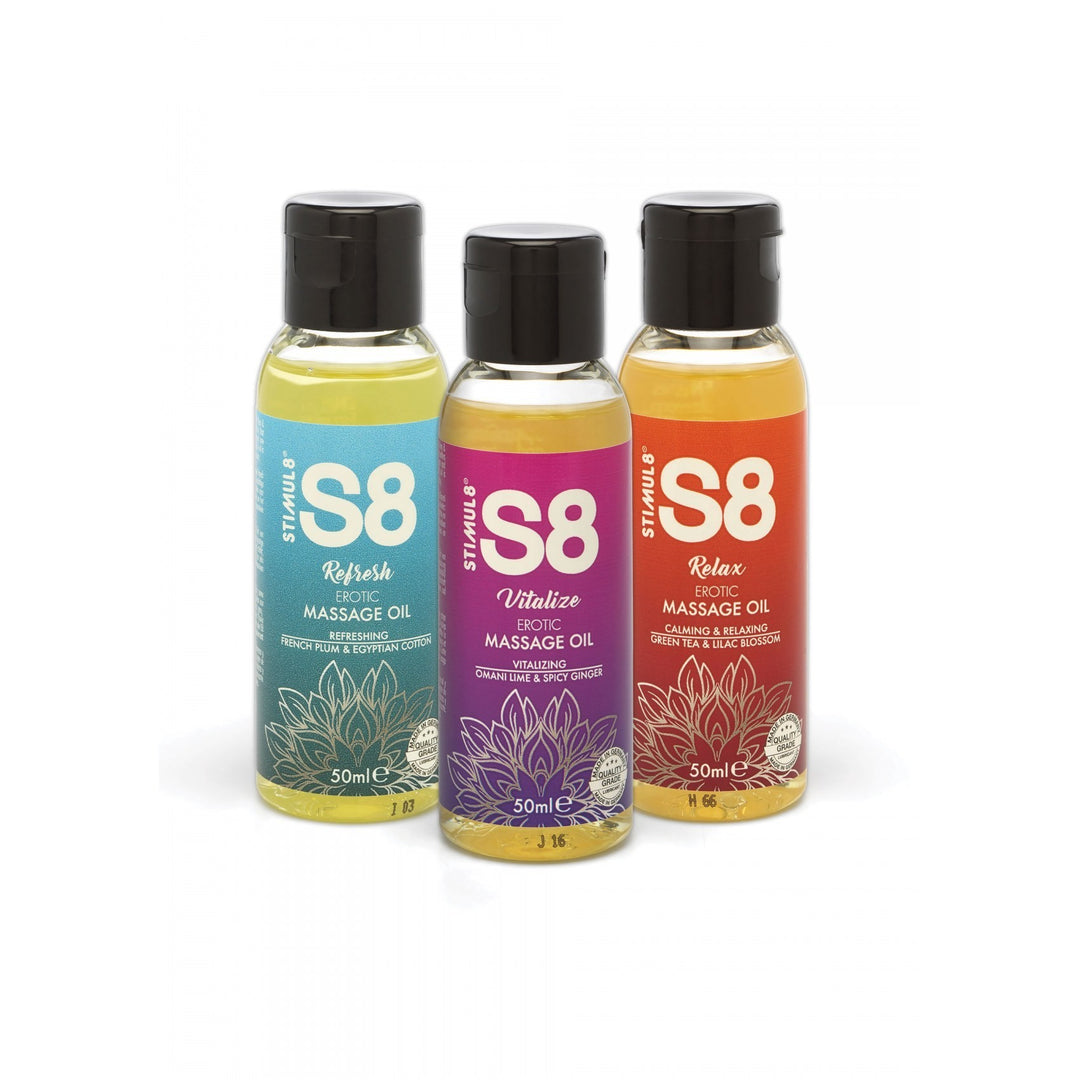 set olio massaggi erotici S8 Massage Oil Box 3x 50ml