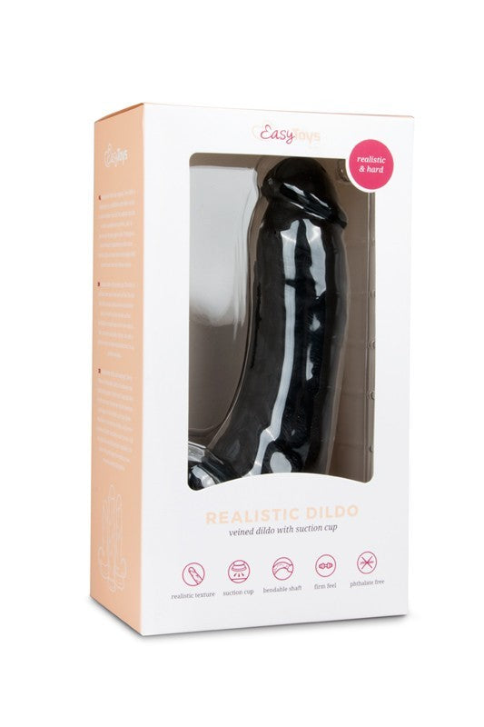 Realistic Dildo Black con Testicoli - 20 cm