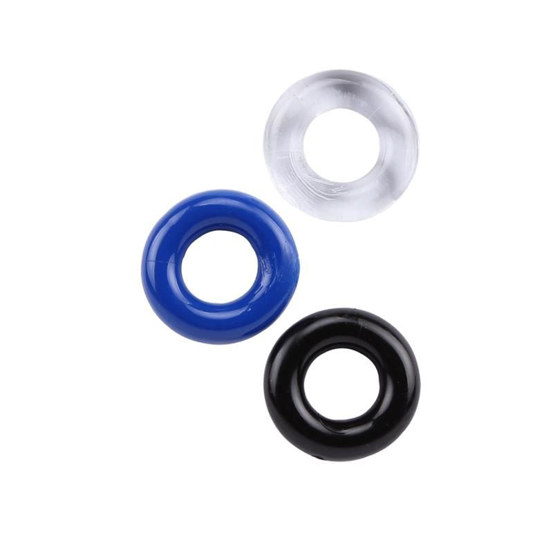 Phallische Donut-Ringe sortiert 3er-Pack von Chisa Novelties | Penisringe