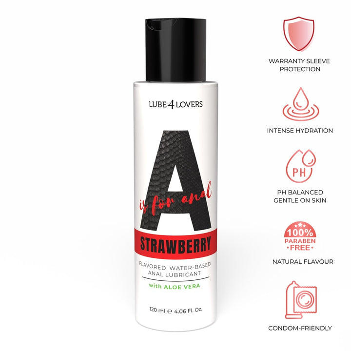 Lubrificante Anale A is for Strawberry 120 ml di Lube4lovers | Lubrificanti Anali, foto 6