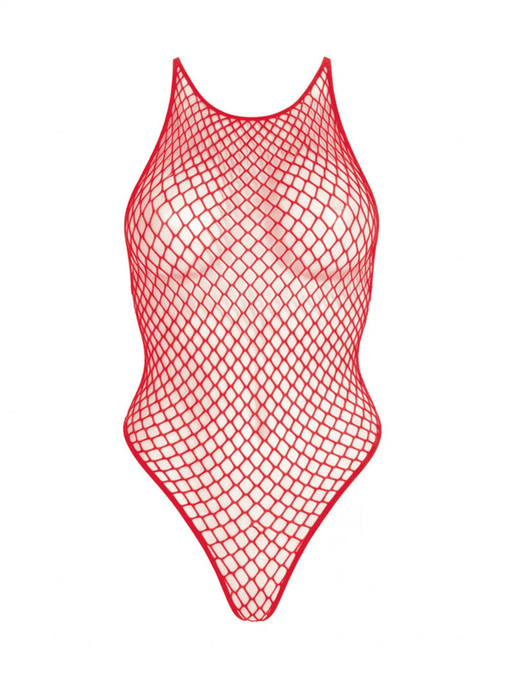 Body Sexy Net Snap Crotch Tank Rosso