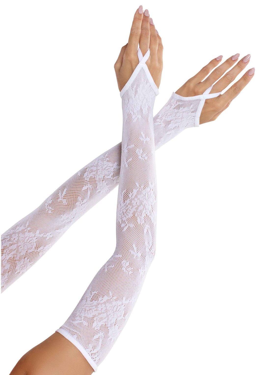 Guanti Sexy Floral Gauntlet Bianco