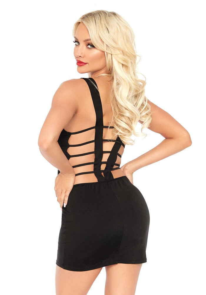 Mini Abito Sexy Deep-V Nero