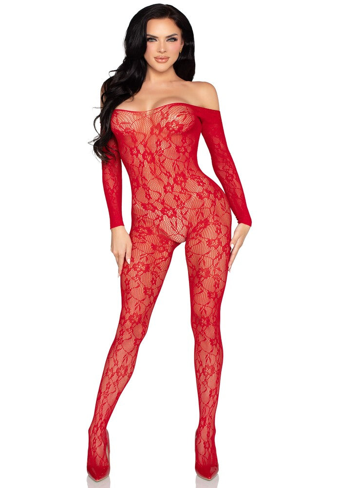 Sexy Spitzen-Jumpsuit Rot